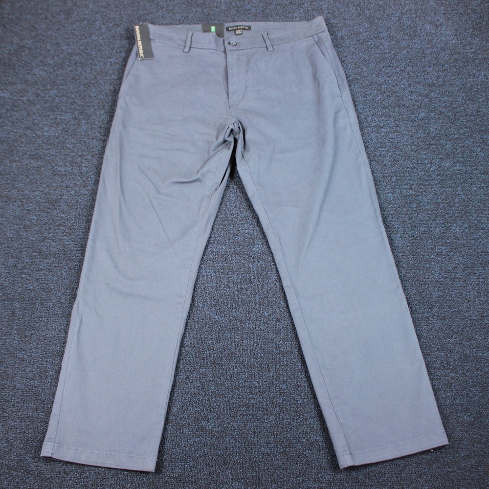 Banana Republic Chino Pant Gray 34x29 Cotton Stretch Straight Leg NWT
